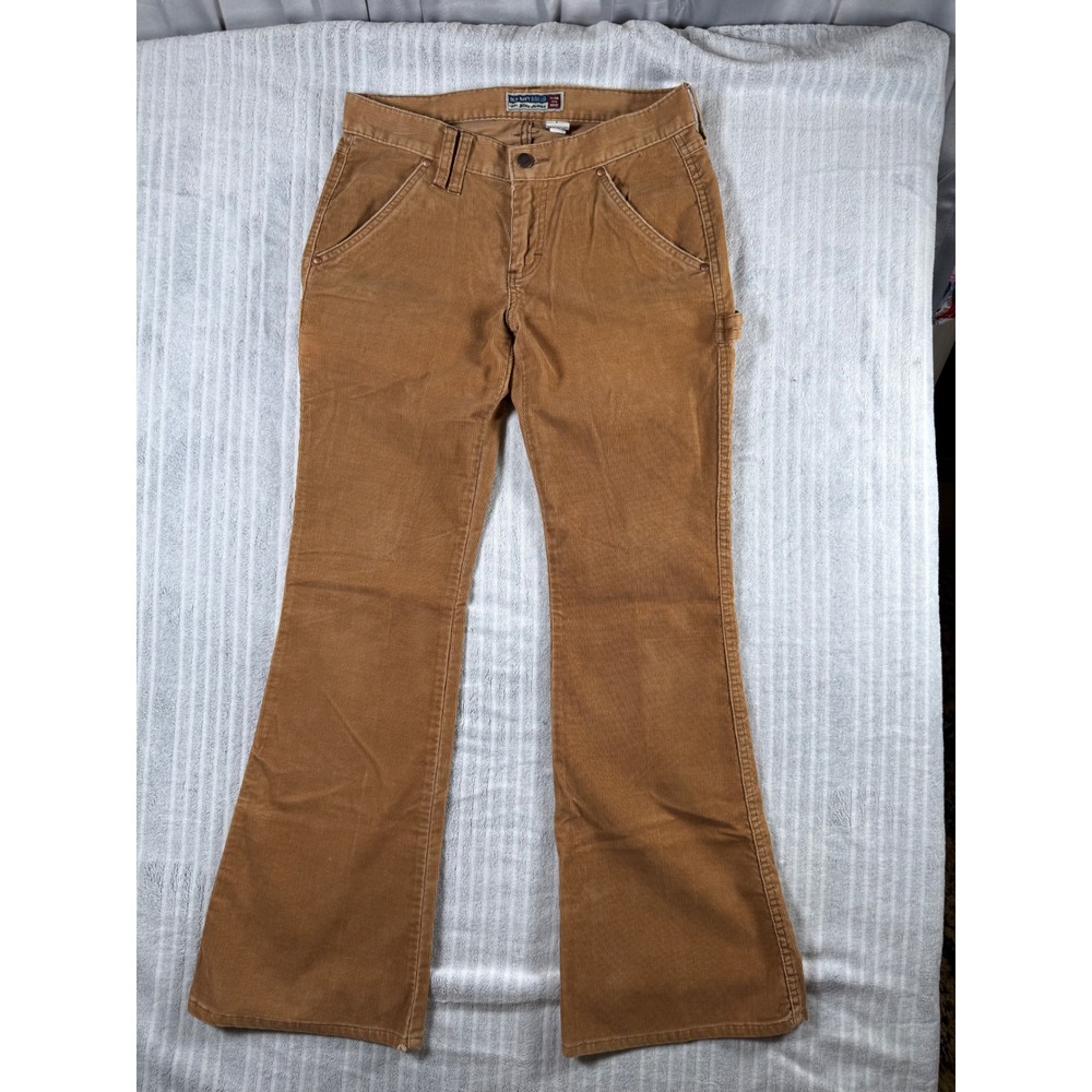 Old Navy Corduroy Carpenter Pant Womens 4 Brown Lo Rise Flare Vtg Y2K Bella Swan
